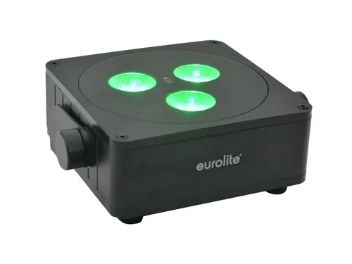 Eurolite 41700020 AKKU IP Flat Light 3sw DMX LED-Effektstrahler - Musikstudio Bühne und DJ Equipment, flacher IP65-Scheinwerfer mit 3 x 8-W-RGBW-LED für beeindruckende Lichtshows.