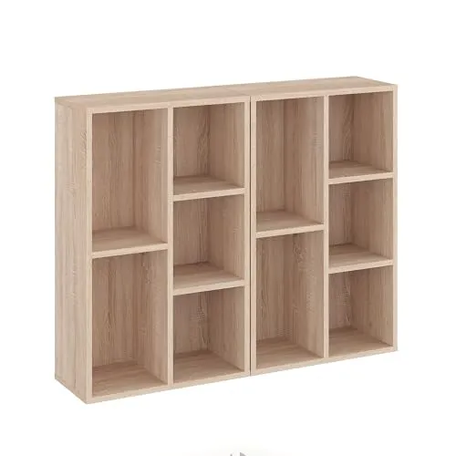 KOMTO Bücherregal Sonoma Eiche 2er Set