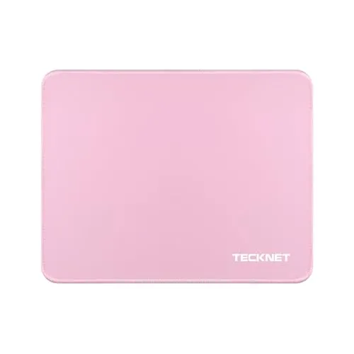 TECKNET Mauspad, 280 x 210 mm Gaming Mousepad mit Wasserdicht und Rutschfester Gummi für PC-Büro, Arbeit, Gaming, Studium, Laptop, Computer, Zuhause-Rosa