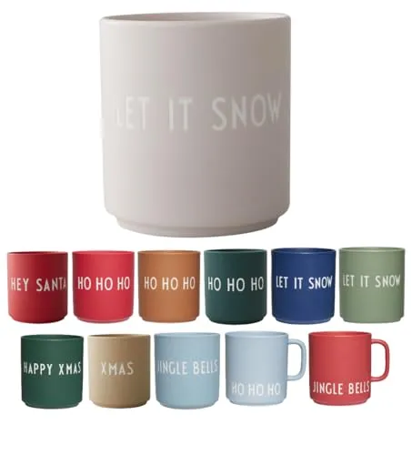 Design Letters Lieblingsbecher LET IT SNOW - Kaffeetassen & Becher aus hochwertigem Porzellan, ideal für festliche Getränke und als stilvolle Weihnachtsdeko. Spülmaschinen- und mikrowellengeeignet, perfekt für den täglichen Gebrauch.