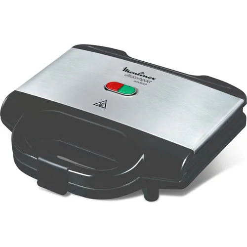 Moulinex SM156D Ultracompact Metal Sandwich-Maker - Sandwichmaker mit 700 W Leistung und Antihaftbeschichtung für perfekte Grill-Optik, ideal für schnelle Snacks und einfache Reinigung.