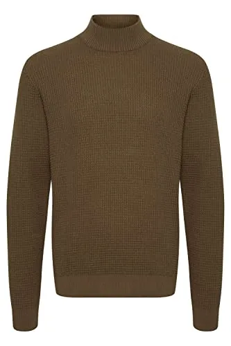 Blend 20714631 Herren Strickpullover Feinstrick Pullover mit Rollkragen Struktur-Strick, Größe:L, Farbe:Teak (190617)
