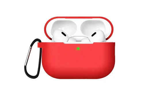 CoolGadget Kopfhörer-Schutzhülle Basic Silikon Hülle für AirPods Pro 2 Schutzhülle mit Karabiner, Soft Touch Case, stoßfest, rutschfest, 360° Schutz, kabellos ladbar