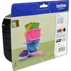 Brother Tinten LC-221VALBPDR 4-farbig - Druckerpatronen, original Brother Tinte für bis zu 1.300 Seiten, ideal für brillante Ausdrucke in Schwarz und Farbe, passend für zahlreiche Brother Modelle.