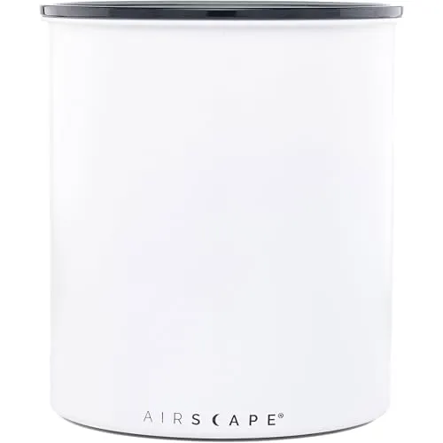 Airscape Kaffee-Aufbewahrungsdose – 1,1 kg Frischhaltedose mit patentiertem Luftdrucksystem (weiß) - Frischhaltedosen: Extra großer Behälter für bis zu 1,1 kg Kaffeebohnen, mit patentiertem Deckel, der Luft und Feuchtigkeit herausdrückt, um die Frische zu bewahren.