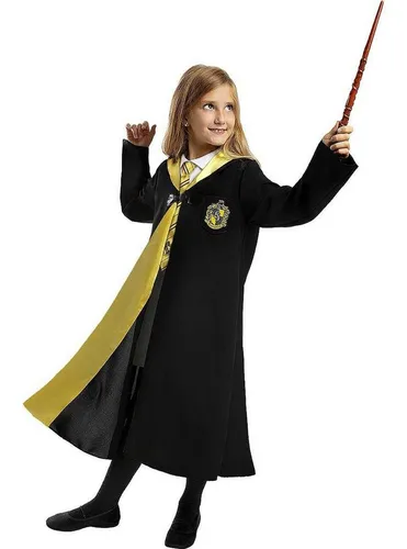 Funidelia Zauberer-Kostüm Harry Potter – Hufflepuff Umhang für Kinder, Authentisches Cape für Zauberschüler des Hauses Gryffindor