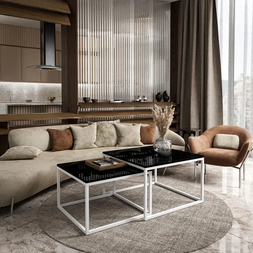 Couchtisch Yoshi 2in1 Kaffeetisch Hochglanz in schwarz von Lookway