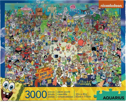 Nickelodeon 68508 Aquarius Spongebob Squarepants Cast Schwammkopf Puzzle - 3000-teiliges Puzzle, farbenfroh und ideal für Fans jeden Alters
