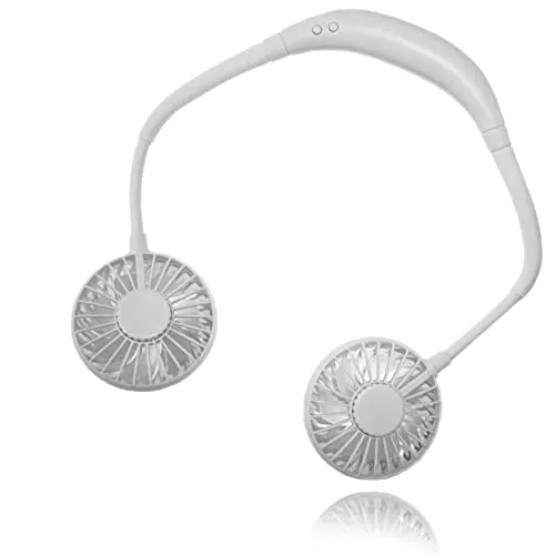 Bock op Kölle Nacken-Ventilator LED Halsventilator USB tragbarer flexibler (weiß)