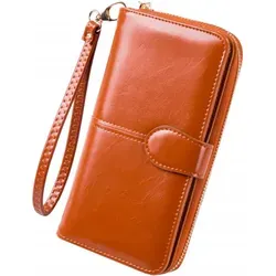 Damenportemonnaie - Eleganz - Organisation - Braun - Groß - Stilvolle Ergänzung - Geräumig - Hochwertiges Leder - Braun