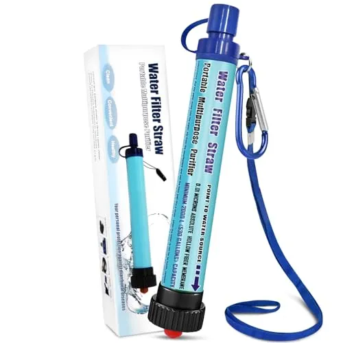 TEUEN Wasserfilter Outdoor 2000L Mini Tragbarer Camping Wasseraufbereitung Entfernt 99.99% Bakterien Filter auf 0,01 Microns für Wandern Trekking Reisen und Notbereitschaft