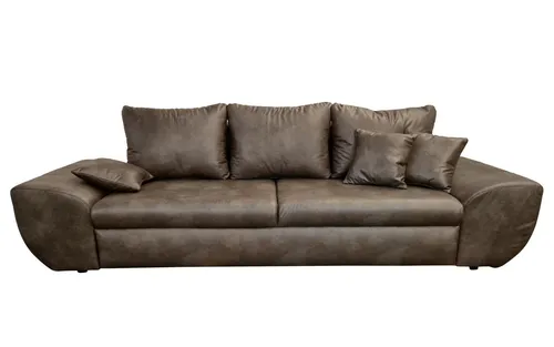 luma-home Big-Sofa 18008 mit Bettfunktion und Stauraum - Big Sofa im Vintage-Look, ideal als Gästebett mit geräumigem Bettkasten und hochwertiger Wellenunterfederung für optimalen Komfort.