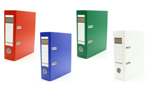 4x Ordner / DIN A5 / 75mm / Farbe: je 1x blau, rot, grün und weiß
