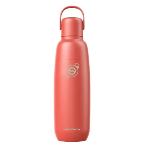 SodaStream 0,9L Fizz&go COOL Edelstahlflasche - Doppelwandig isoliert für DUO, E-DUO, TERRA, ART, ENSO - Die fizz&go COOL Edelstahlflasche ist mit verschiedenen SodaStream Wassersprudlern kompatibel. Sie hält Getränke bis zu 12 Stunden warm oder kalt und ist auslaufsicher. Ideal für unterwegs und spülmaschinengeeignet.