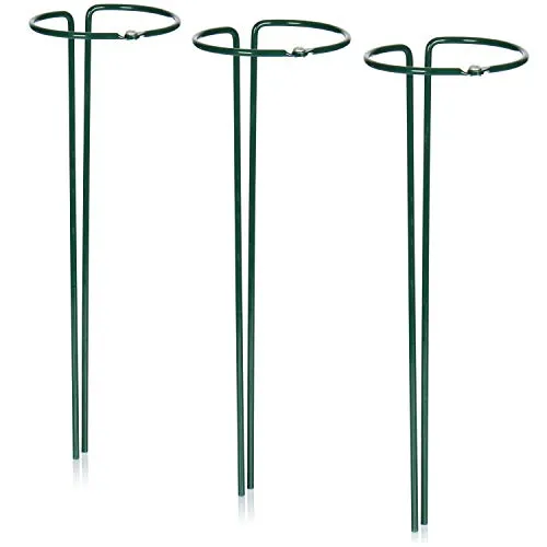 com-four® 3X Blumenhalter - Staudenhalter für Blumen (Höhe: 35 cm) - Pflanzenhalter als Blumenstütze, Rankengewächse, Rosenstütze, Stauden, Staudenring rund für den Garten, Balkon, Terrasse