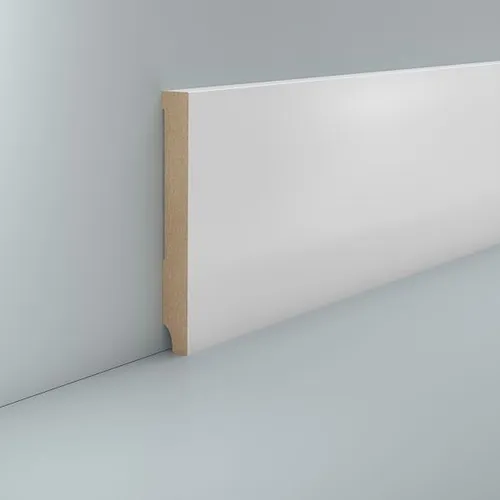 MDF Sockelleiste weiß 13 x 110 Foliert RAL 9016 Weiße Fußleiste Scheuerleiste