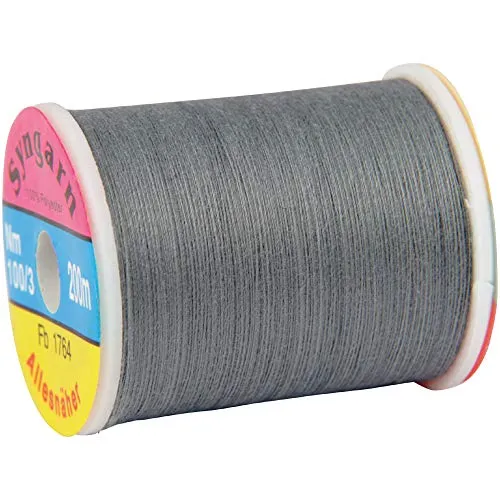 Syngarn - 10 Spulen mit je 200m (Grau) Stärke Nm 100/3 - Allesnäher, Das Garn aus 100% Polyester für alle Nähzwecke und Stoffarten