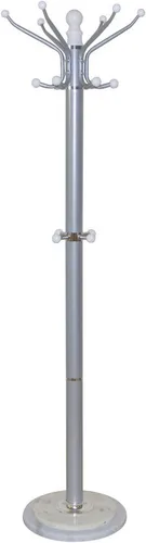 HOFMANN LIVING AND MORE Kleiderständer - Moderner Garderobenständer in Grau/Schwarz - Eleganter Kleiderständer mit 12 Haken, ideal für jeden Flur. Aus robustem Marmor und pulverbeschichtetem Metall, pflegeleicht und bis 20 kg belastbar.