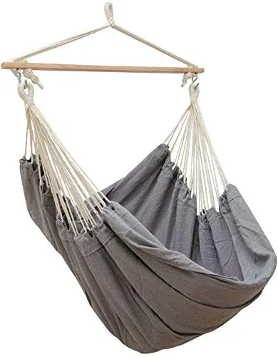 AMANKA Extra-Sicher XXL Hängesessel 185x130cm - Hängesessel für Indoor & Outdoor, mit sicherer Seil-Befestigung und extra großem Tuch für maximalen Komfort (150kg Tragkraft). Perfekt zum Entspannen auf Balkon oder im Kinderzimmer.