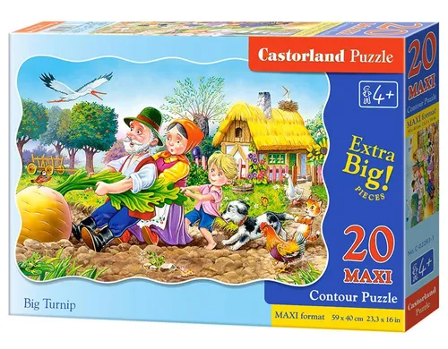 Puzzle 20 Maxi podłogowe, konturowe Big Turnip CASTORLAND C-02283 5904438002283