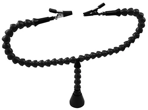 MC POWER - Helfende Hände, ideale Löthilfe/Halterung | HM-2 | 2 flexible Klemmen, magnetischer Standfuß