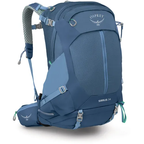 Osprey Sirrus 34 Rucksack - Sevres Blue - Der Osprey Sirrus 34 Rucksack vereint Funktionalität und Stil. Mit 34 Litern Volumen und einem durchdachten Design ist er ideal für Tagestouren oder Hüttenwanderungen. Genießen Sie höchsten Tragekomfort und praktische Fächer.