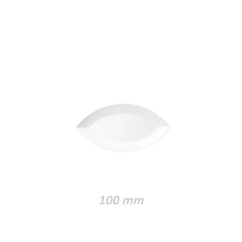 Porzellan Platte 10 x 5 cm oval ''Bateau'', Weiß 6 Stück