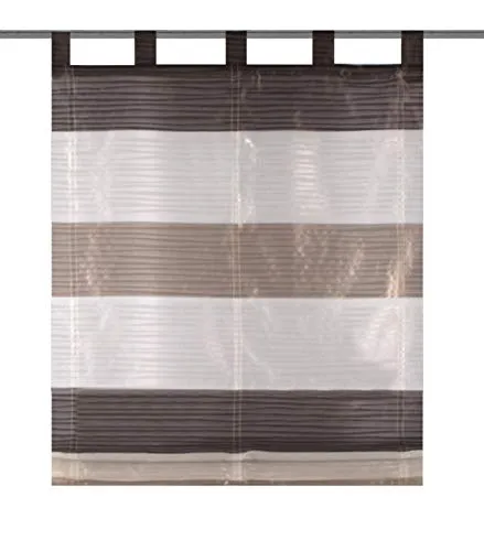 HOME WOHNIDEEN Raffrollo GABI, freihängend in Effektvoile grau - Rollos mit eleganten Schlaufen, halbtransparentem Voile und individuellen Raffmöglichkeiten für eine stilvolle Fensterdekoration.