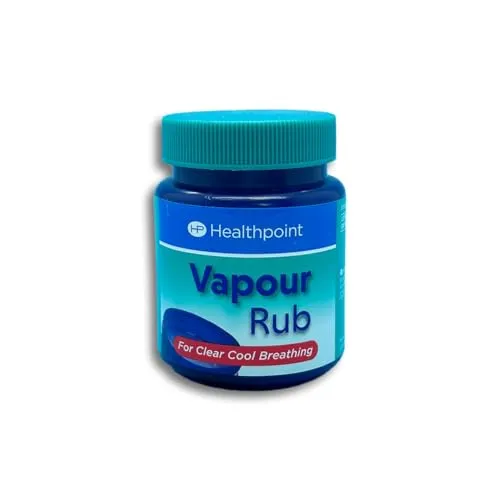 Healthpoint Dampfreibung bei Husten, Erkältungen, Katarrh und Halsschmerzen, Kampfer-, Menthol- und Eukalyptusöl für leichteres und klareres Atmen, Linderung bei Verstopfung der oberen Atemwege, hilft