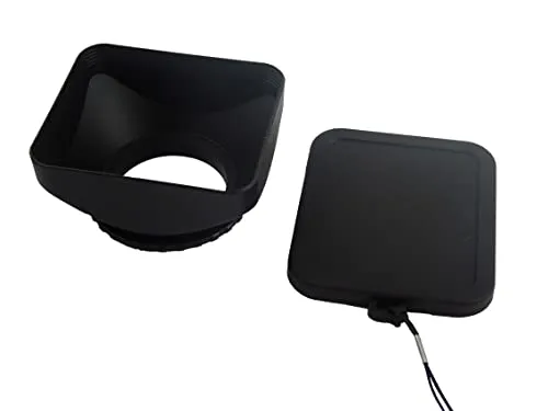 vhbw Gegenlichtblende kompatibel mit Canon Legria HF21, HFM300, HFM306, HFM31, HFM36 37mm Objektiv - Streulichtblende, Schwarz, Kunststoff, rechteckig