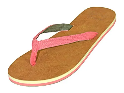 MADSea Damen Zehenstegpantolette Tropical | Flip Flop Zehentrenner Thong Sandale Badelatschen | Pantoletten Sommer Strand Garten, Rosa Beige, 36 EU