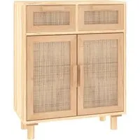 vidaXL Sideboard Schrank Anrichte Kommode aus Kiefernholz - Kommode aus hochwertigem Kiefernholz mit 2 Schubladen und 2 Fächern für optimalen Stauraum, ideal für jeden Wohnraum.