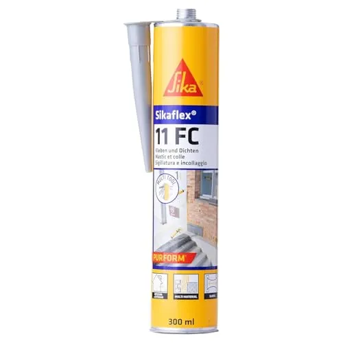 Sika – Kleb- und Dichtstoff – Sikaflex-11 FC Purform Elastisch Betongrau – geeignet für übliche Baustoffe – lösemittelfrei und emissionsarm – 300 ml
