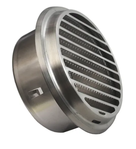 Edelstahl Abluftgitter LG - 8015 L Lamellengitter DIN 150 - Abzüge, Gitter & Belüftungen - Hochwertiges Edelstahl-Lüftungsgitter mit integriertem Fliegengitter für optimalen Luftaustausch und Insektenschutz.