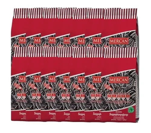 14x MERCAN 225g schwarz gesalzene Sonnenblumenkerne von MERCAN