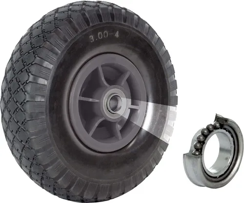 Sackkarrenrad Luftrad 260x85 mm 3.00-4 60 mm versetze Nabe Ø 20 mm grau robustes 4 PR Gewebe