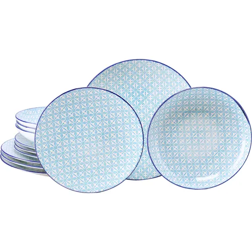 CreaTable Mediterran Blau Tellerset 12-tlg. in blau von CreaTable