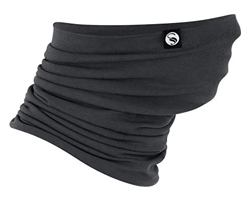 STARK SOUL Multifunktionstuch – Neckwarmer „Solid Cotton“ Dunkelgrau