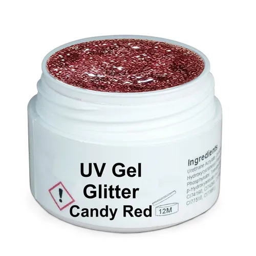 GS-Nails Glitter Candy Red UV Gel 5ml MADE IN GERMANY E0 von GS Nails