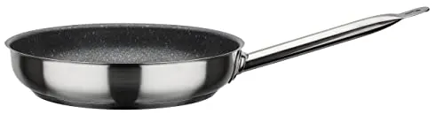 GSW Bratpfanne Le Chef 28 cm - Induktions- und Backofengeeignet - Hochwertige Pfanne aus rostfreiem Edelstahl mit langlebiger Teflon PROFILE Antihaft-Versiegelung, ideal für fettfreies Braten. Spülmaschinengeeignet und energiesparend durch starken Thermo-Kapselboden.