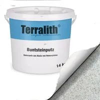 Terralith Buntsteinputz 14kg – Vielseitiger Sockelputz für Innen und Außen - Hochwertiger Sockelputz mit Reinacrylat-Bindemittel, ideal für dekorative Oberflächen. Mit 1-2mm Körnung für robuste Ergebnisse. Perfekt für kreative Wandgestaltungen.