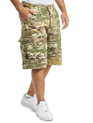 Brandit BDU Ripstop Shorts in Tactical Camo, Größe L - Herren-Shorts aus leichtem Ripstop Baumwollstoff, pflegeleicht und robust. Bequemer Schnitt mit weitenregulierbarem Bund und zahlreichen Taschen für Freizeit und Arbeit.