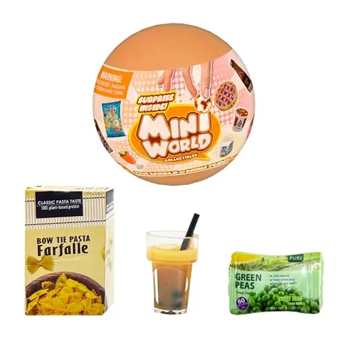 Bizak Mini World Essentielles Set, Überraschungskapseln mit Mini-Sammlern, Lebensmitteln und Konserven, 72 Artikel zum Spielen und Sammeln, Jungen und Mädchen ab 6 Jahren, (64509001)