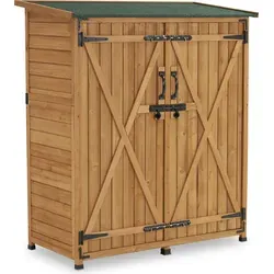 MCombo Gerätehaus M - Gartenschrank für den Außenbereich - Geräteschuppen für alle Gartenwerkzeuge und Spielzeuge, wetterfest und ideal für kleine Gärten, Terrassen und Balkone.