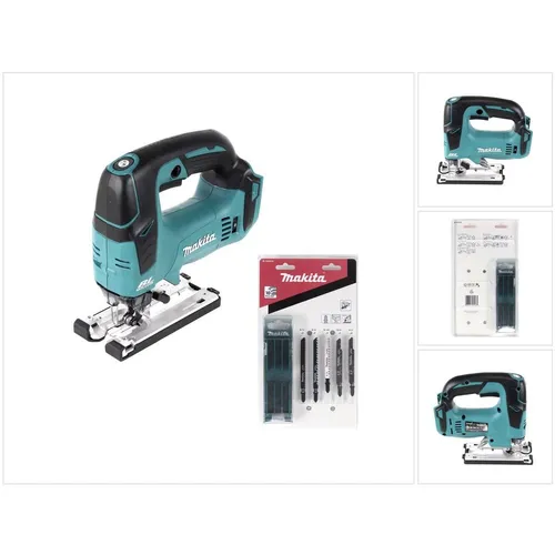 Makita DJV 182 Z Akku Stichsäge 18 V mit Stichsägeblättern - Stichsägen für Holz, Kunststoff und Metall, ausgestattet mit bürstenlosem Motor für längere Lebensdauer und optimale Leistung.