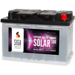 Produktbild SIGA Solarbatterie 80Ah 12V – Zyklenfeste Leistung für Freizeit und Marine