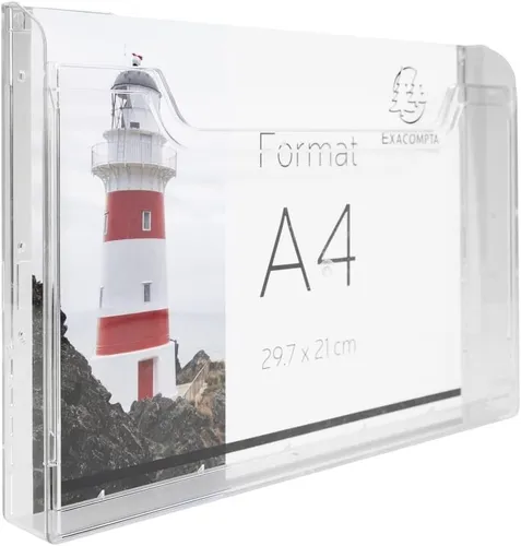 EXACOMPTA Wand-Prospekthalter A4 quer 1 Fach glasklar