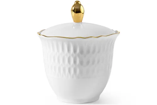 KONSIMO® Zuckerdose CMIELOW SOFIA – Elegantes Premium-Porzellan mit Goldverzierung - Die Zuckerdose CMIELOW SOFIA verbindet zeitlose Eleganz und hohe Qualität. Handgemalte Goldverzierung und praktische Spülmaschinenfestigkeit machen sie ideal für festliche Anlässe und den täglichen Gebrauch.