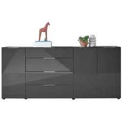 Stella Trading Sideboard SANTORIN Anthrazit mit Glasfront von Stella Trading