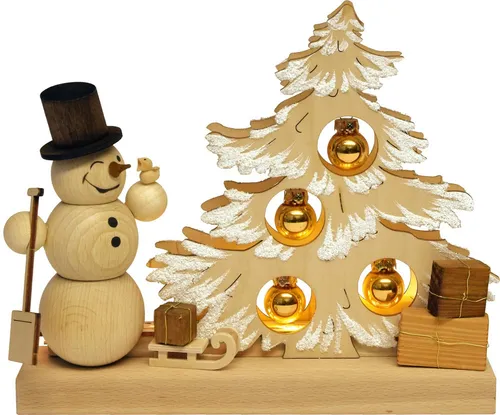 RATAGS LED Schwibbogen Tischschmuck Tannenbaum – Handgefertigt aus dem Erzgebirge